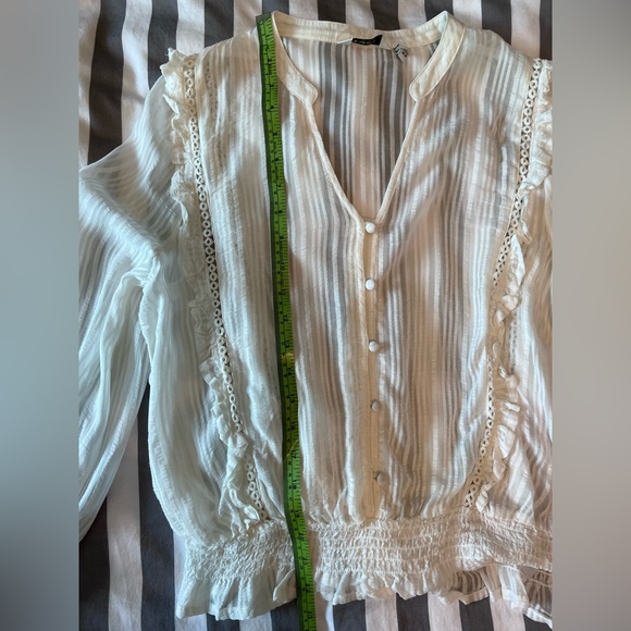 B.Young White Peasant Blouse, Sz 10 - Picture 4 of 5